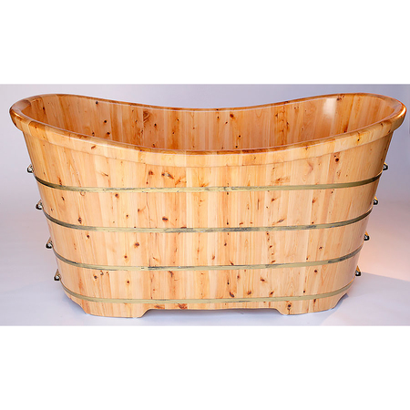 ALFI BRAND ALFI brand AB1105 63" Free Standing Cedar Wooden Bathtub AB1105